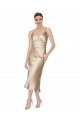 Cheap Sleeveless V-Neck Silky Satin Midi Length Formal Dress Canada
