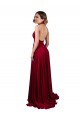 Cheap Sleeveless V-Neck Spandex Burgundy Long Black Tie Formal Dress Canada