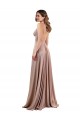 Cheap Sleeveless V-Neck Spandex Dusty Pink Long Black Tie Formal Dress Canada