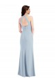 Cheap Sleeveless V-Neck Stretch Crepe Light Sky Blue Long Formal Gowns Canada