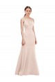 Cheap Sleeveless V-Neck Stretch Crepe Pink Long Formal Dress Canada