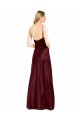 Cheap Sleeveless V-Neck Stretch Satin Burgundy Gold Long Formal Gowns Canada