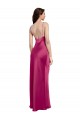 Cheap Sleeveless V-Neck Stretch Satin Fuchsia Long Formal Dress Canada