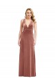 Cheap Sleeveless V-Neck Stretch Velvet Cinnamon Rose Long Formal Dresses Canada