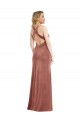 Cheap Sleeveless V-Neck Stretch Velvet Cinnamon Rose Long Formal Dresses Canada