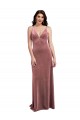 Cheap Sleeveless V-Neck Stretch Velvet Cinnamon Rose Long Formal Dress Canada