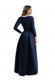 Cheap Long Sleeves V-Neck Spandex Dark Navy Long High Low Plus Size Formal Dress Canada