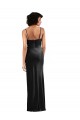 Cheap Sleeveless Cowl Neck Stretch Velvet Black Long Black Tie Formal Dress Canada