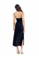 Cheap Sleeveless Cowl Neck Stretch Velvet Dark Navy Midi Length Formal Dress Canada