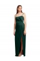 Cheap Sleeveless Square Neck Stretch Satin Hunter Long Formal Dress Canada