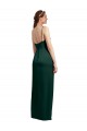 Cheap Sleeveless Square Neck Stretch Satin Hunter Long Formal Dress Canada