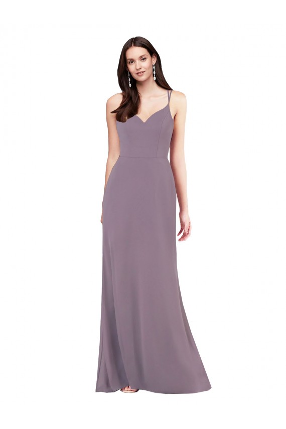 Cheap Sleeveless Sweetheart Chiffon Dark Lavender Long Formal Dress Canada