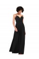 Cheap Sleeveless V-Neck Chiffon Black Long Formal Dress Canada