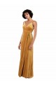 Cheap Sleeveless V-Neck Stretch Velvet Gold Long Black Tie Formal Dress Canada
