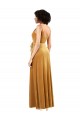 Cheap Sleeveless V-Neck Stretch Velvet Gold Long Black Tie Formal Dress Canada