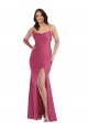 Cheap Sleeveless Cowl Neck Silky Satin Fuchsia Long Formal Plus Size Formal Dress Canada