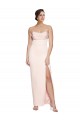 Cheap Sleeveless Cowl Neck Stretch Satin Long Formal Dress Canada