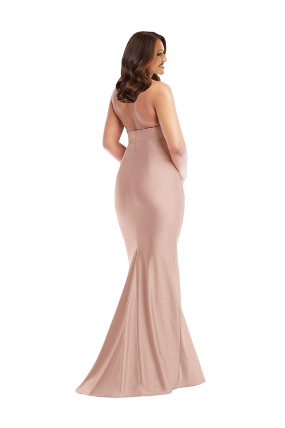 Cheap Sleeveless Halter Neck Silky Satin Dusty Pink Long Formal Plus Size Formal Dress Canada