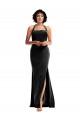 Cheap Sleeveless Halter Neck Stretch Velvet Black Long Formal Dress Canada