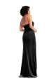 Cheap Sleeveless Halter Neck Stretch Velvet Black Long Formal Dress Canada