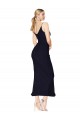 Cheap Sleeveless High Neck Chiffon Dark Navy Knee Length Formal Dress Canada