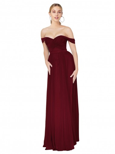 Cheap Sleeveless High Neck Chiffon Burgundy Mermaid Long Formal Dresses Canada