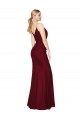 Cheap Sleeveless High Neck Chiffon Burgundy Mermaid Long Formal Dress Canada