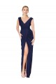 Cheap Sleeveless High Neck Chiffon Dark Navy Long Formal Dress Canada