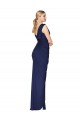Cheap Sleeveless High Neck Chiffon Dark Navy Long Formal Dress Canada