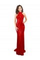 Cheap Sleeveless High Neck Sequin Red Long Formal Dress Canada