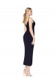 Cheap Sleeveless High Neck Stretch Crepe Dark Navy Knee Length Formal Dress Canada