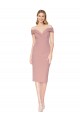 Cheap Sleeveless High Neck Stretch Crepe Dusty Pink Knee Length Black Tie Formal Dress Canada