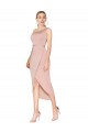 Cheap Sleeveless High Neck Stretch Crepe Mauve Knee Length Formal Dress Canada
