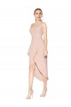 Cheap Sleeveless High Neck Stretch Crepe Mauve Knee Length High Low Formal Dress Canada