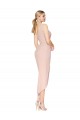 Cheap Sleeveless High Neck Stretch Crepe Mauve Knee Length High Low Formal Dress Canada