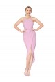 Cheap Sleeveless High Neck Stretch Crepe Orchid Knee Length Formal Dress Canada
