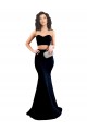 Cheap Sleeveless High Neck Stretch Crepe Black Mermaid Long Formal Dress Canada