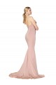 Cheap Sleeveless High Neck Stretch Crepe Mauve Long Formal Dresses Canada