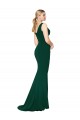 Cheap Sleeveless High Neck Stretch Crepe Midnight Green Long Formal Dress Canada