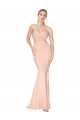 Cheap Sleeveless High Neck Stretch Crepe Nude Long Formal Dress Canada