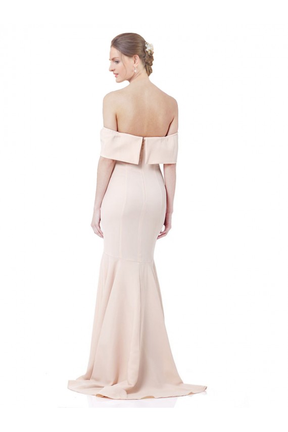 Cheap Sleeveless High Neck Stretch Crepe Nude Long Formal Dresses Canada