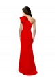 Cheap Sleeveless High Neck Stretch Crepe Red Long One Shoulder Formal Dress Canada
