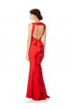 Cheap Sleeveless High Neck Stretch Crepe Red Long Formal Gowns Canada
