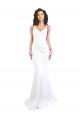 Cheap Sleeveless High Neck Stretch Crepe White Long Black Tie Formal Dress Canada