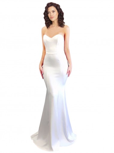 Cheap Sleeveless High Neck Stretch Crepe White Long Formal Dress Canada