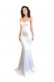 Cheap Sleeveless High Neck Stretch Crepe White Long Formal Dress Canada