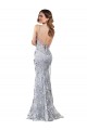 Cheap Sleeveless High Neck Stretch Crepe & Sequin Tulle Silver Long Formal Dress Canada