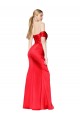 Cheap Sleeveless High Neck Stretch Satin Red Long Formal Dress Canada