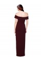 Cheap Sleeveless Off the Shoulder Stretch Crepe Burgundy Gold Long Formal Dress Canada