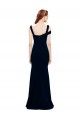 Cheap Sleeveless Off the Shoulder Stretch Crepe Dark Navy Long Formal Dress Canada